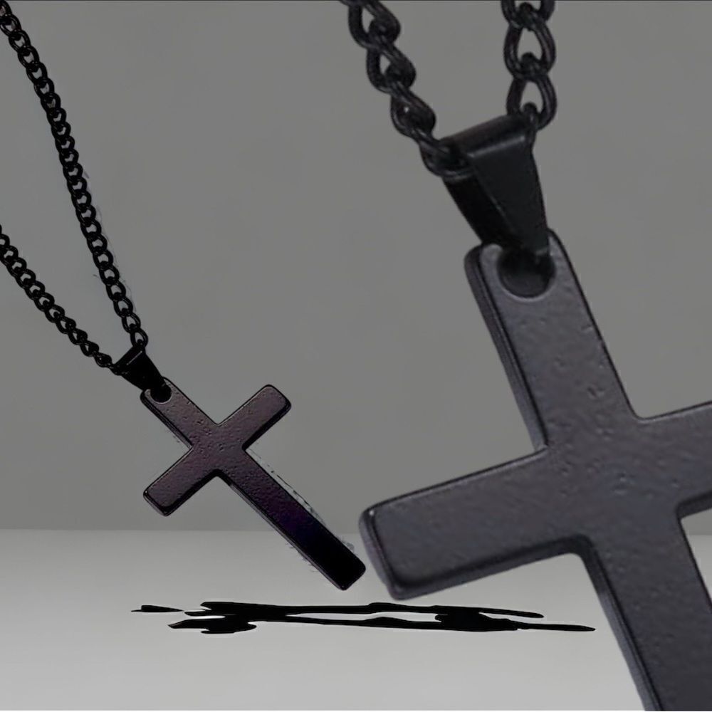 Men’s Black Cross Necklace l Unisex l New